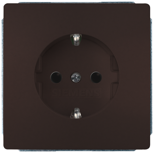 DELTA style SCHUKO socket outlets with increased touch protection, chocolate