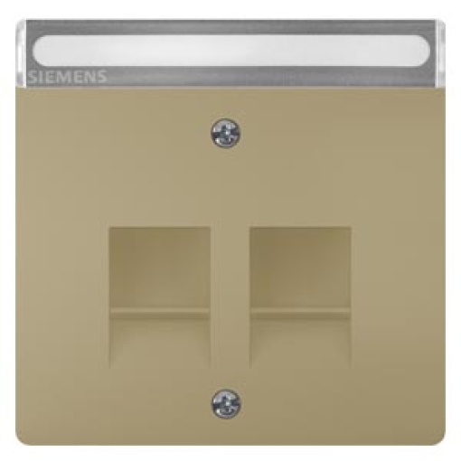 DELTA style cover plate for modular jack support plate with labeling field, gold