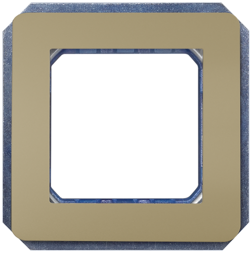 DELTA style module carrier double, incl. intermediate frame, gold