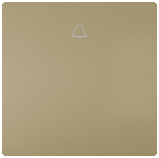 Style, Rocker switch with symbol Light for pushbutton, 68x 68 mm malt gold