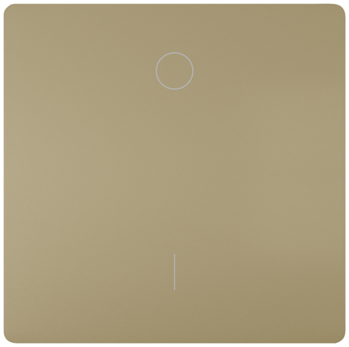 Style, Rocker switch with bell symbol for pushbutton, 68x 68 mm malt gold