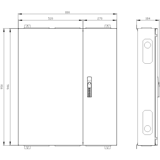 ALPHA 160, wall-mounted cabinet, surface mounting, with distribution board pa...