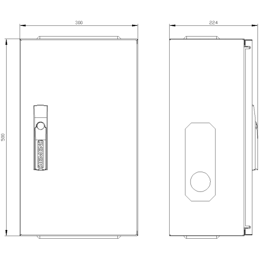 ALPHA 400, wall-mounted cabinet, IP44 degree of protection 1 H500mm, W300mm...