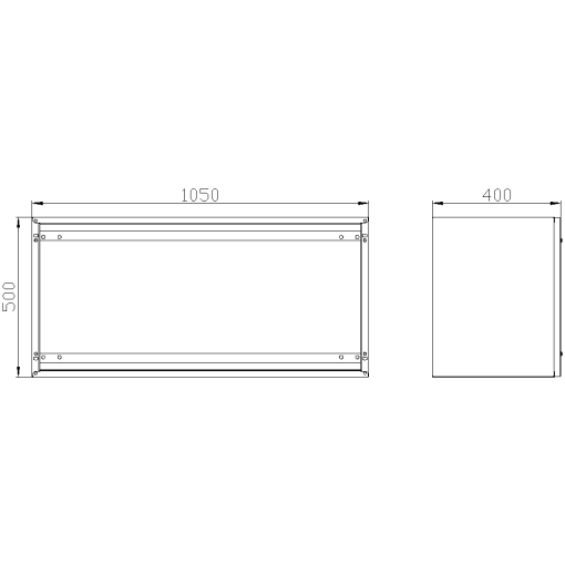 SK1 marshaling box, IP55 H500, W1050, D400 screwed front plate