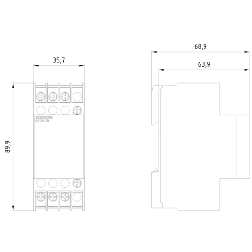 Fuse monitor T55 3AC 380 V to 415 V with transparent cap