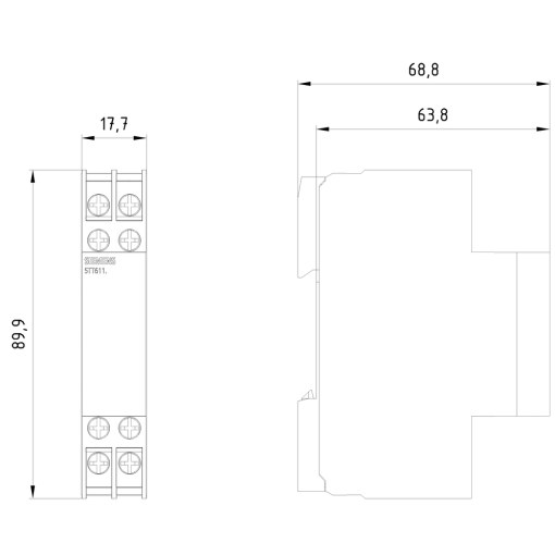 Overcurrent relay T5570 230 V AC 10 A 1-phase with transparent cap