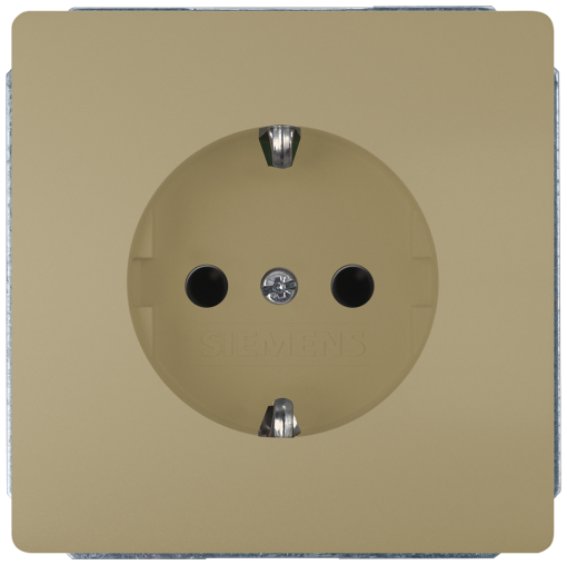 DELTA style SCHUKO socket outlet with increased touch protection, gold