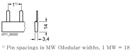 Pin busbar, 10 mm² connection 12 x 1-phase safe to touch