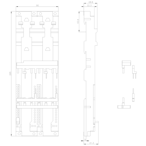 Link module screw terminal electr.mech. complete feeder fuseless S0