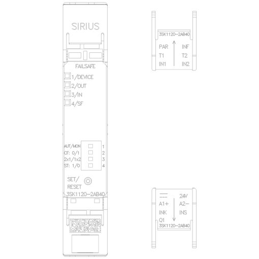 SIRIUS safety relay basic unit, advanced series 1 electronic release