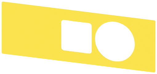 Backing plate for emergency stop mushroom pushbutton in encl., yellow