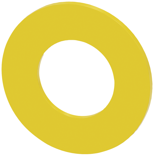 Washer for emergency stop, yellow, without inscription Outer diameter 45 mm, ...