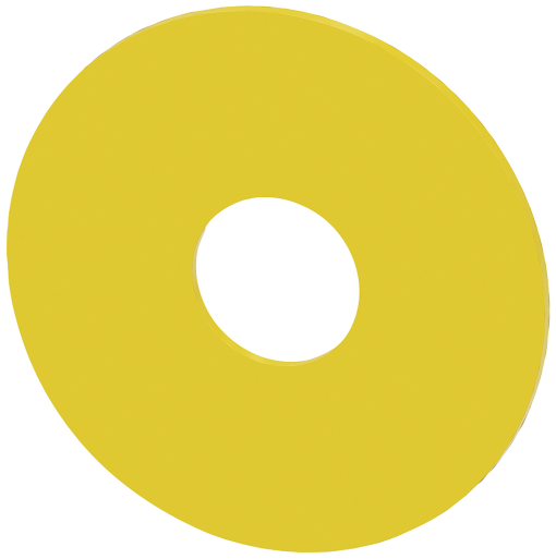Washer for emergency stop, yellow, without inscription outer diameter 75 mm, ...