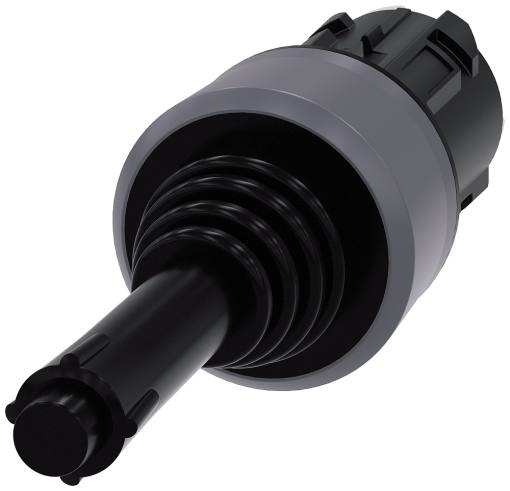 Coordinate switch, 22 mm, round, metal front ring, black, latching