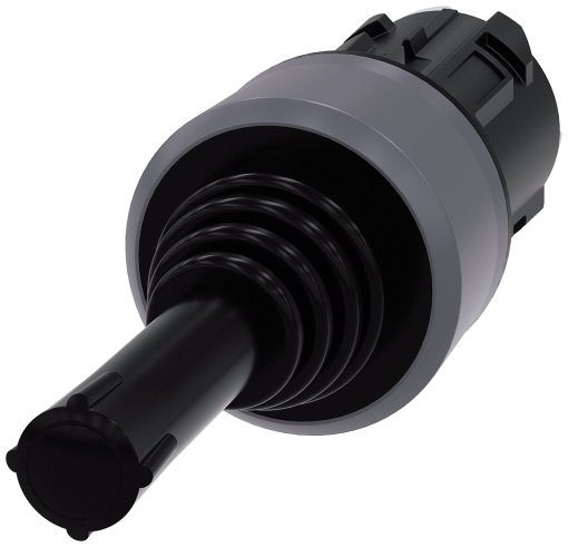 Coordinate switch, 22 mm, round, plastic with metal front ring, black