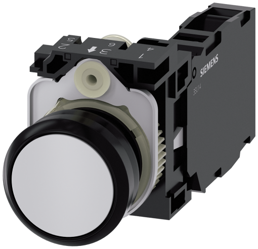 Pushbutton, 22 mm, round, plastic, gray, button, 1 NO  1 NC