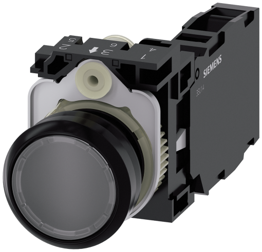 Pushbutton, 22 mm, round, plastic, clear, button, 1 NO  1 NC