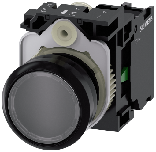 Pushbutton, 22 mm, round, plastic, clear, button, 1 NO