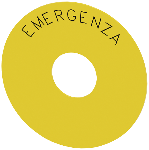 Backing plate for emergency stop mushroom pushbutton, yellow, external d. 75 ...