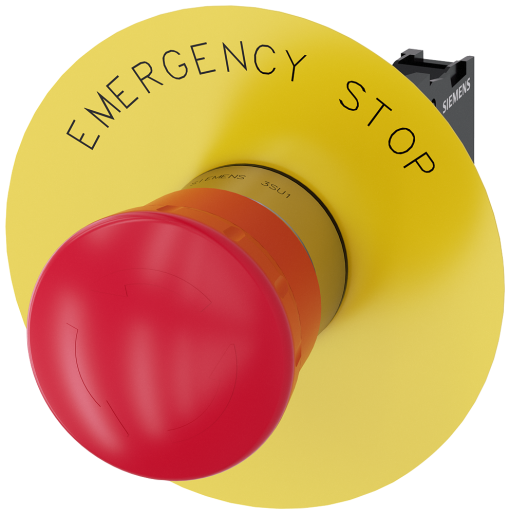 Emergency stop mushroom pushbutton, 22 mm, round, metal, high gloss, red, 1 NC