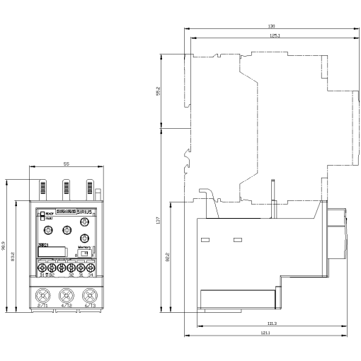 Monitoring relay 50-60 Hz, 2-phase supply 24 V ACDC 1 change-over contact