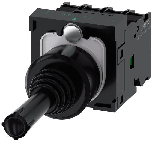 Coordinate switch, 22 mm, round, plastic, black, 1 NO, 1 NO, 1 NO, 1 NO