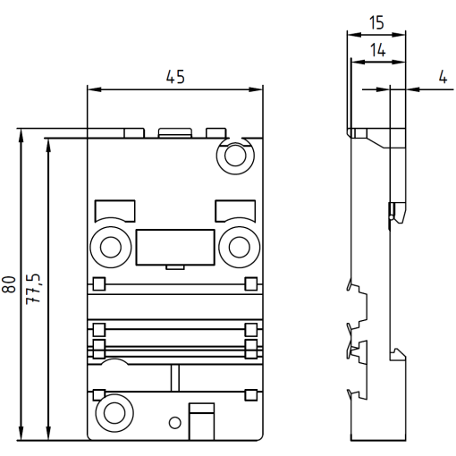 AS-i mounting pl. K45 for DIN rail mounting 1xAS-i cable yellow 1xAS-i cable