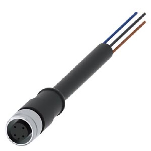 Connection cable with M12 socket 4-pole, 3SE52 with M12 connector 4-pole.
