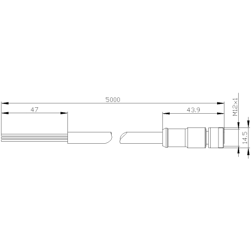 Connection cable with M12 socket 5-pole, 3SE5152 with M12 connector 5-pole