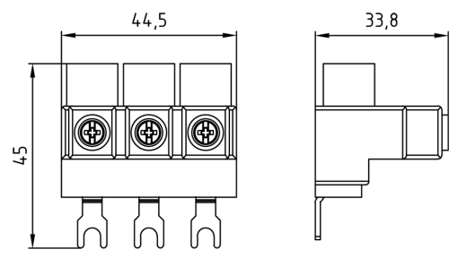 3-phase feed-in terminal, for 3-phase busbars