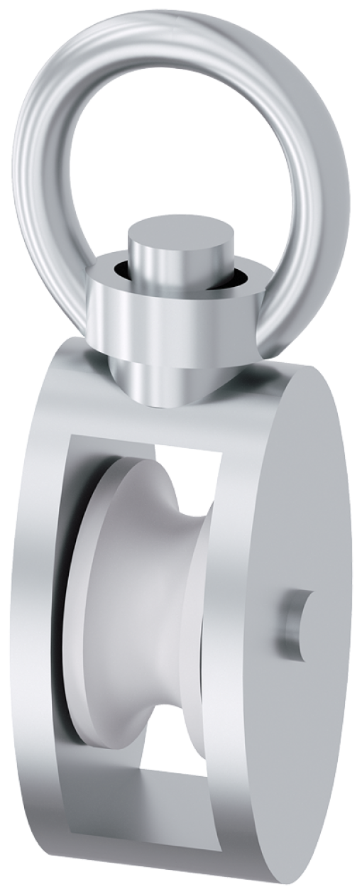 Rope roller, rotatable, 4 mm