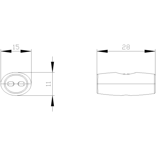 Rope clamp egg-shape 3 mm