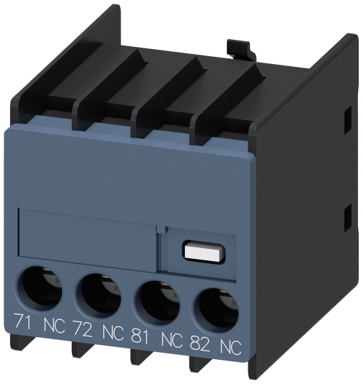 Auxiliary switch, 2 NC, current path, 1 NC, 1 NC, connection from below, scre...