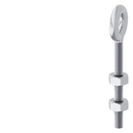 Lifting eyebolt M6 x50 including 2 nuts, steel, zinc-plated