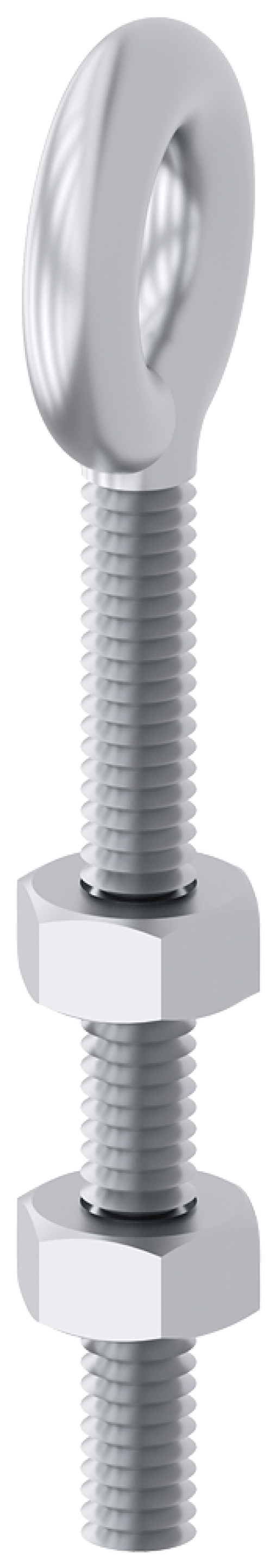 Lifting eyebolt M6 x50 including 2 nuts, steel, zinc-plated