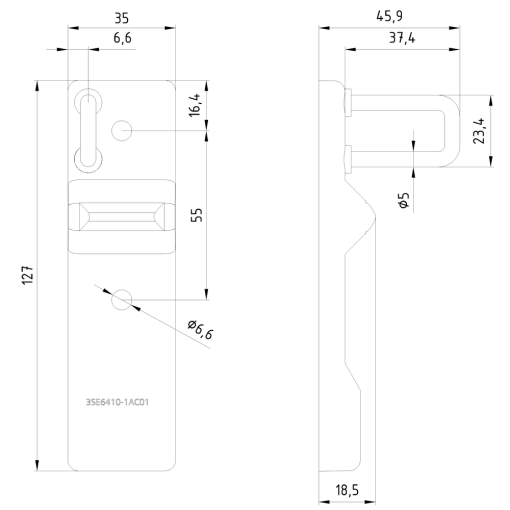 Standard actuator for all RFID safety switches with tumbler 3SE64 IP69