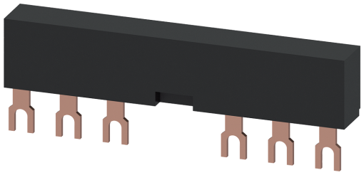 3-phase busbars modular spacing 65 mm for 2 switches and accessories fork sha...