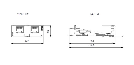 Media module MM992-2CU, 2x 1000 Mbps RJ45