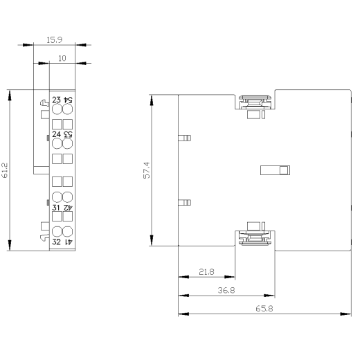 Solid-state compatible auxiliary switch lateral, current paths 1 NO, 1 NC