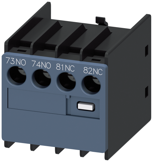 Auxiliary switch 1 NO1 NC, current paths 1 NO, 1 NC, connection from above