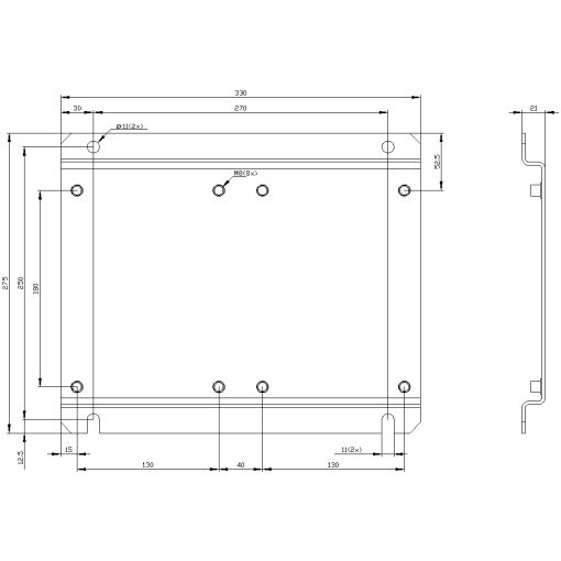 Base plate for reversing starter S12