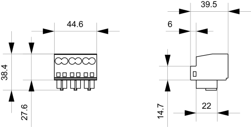 Main circuit terminals incoming and outgoing side connection main circuit