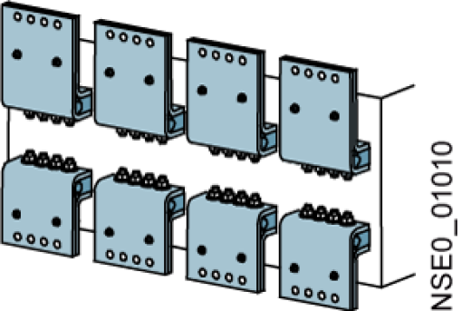Fixed-mounted circuit breaker, size I, front main connections at bottom singl...