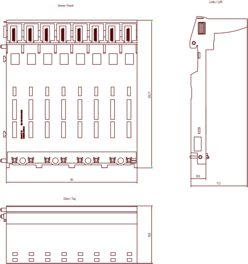 SIMATIC ET 200SP HA carrier module 8x without power bus 8x without power bus