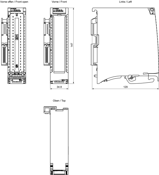 SIMATIC S7-1500 AQ 4xUI HF 35 mm Incl. power supply element, shield bracket,...