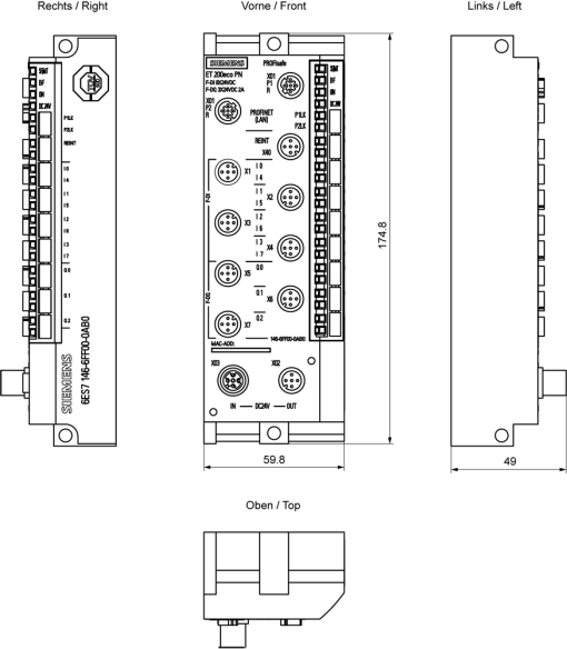 SIMATIC ET 200eco PN F-DI 8x24VDC  F-DQ 3x24VDC 2A PM 8x M12