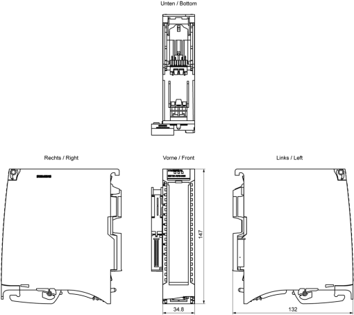 SIMATIC S7-1500 AI 8xUIRRTD BA 35 mm Incl. power supply element, shield br...