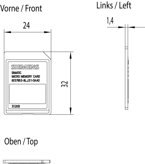 SIMATIC S7 Micro Memory Card 512 KB For S7-300C7ET 200