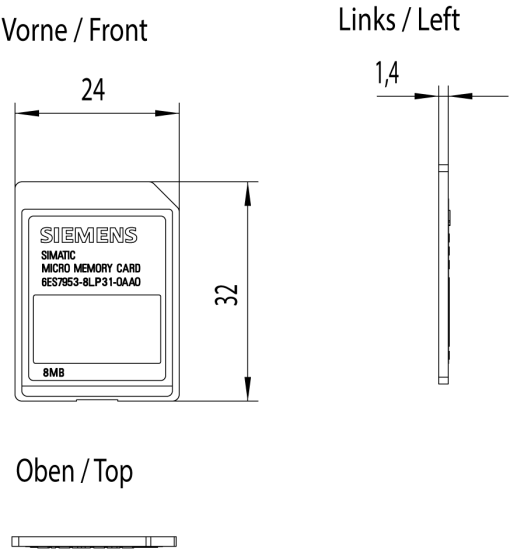 SIMATIC S7 Micro Memory Card 8 MB For S7-300C7ET 200