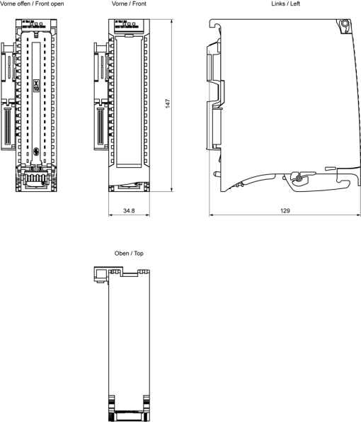 SIMATIC S7-1500 AI 16xI BA 35 mm Incl. power supply element, shield bracket, ...